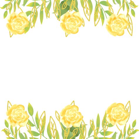 Floral Rose Border Hd Transparent, Watercolor Rose Floral Flowers Frame ...