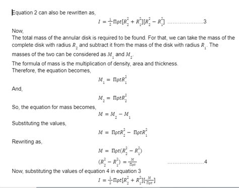 Notes on Derivation Of Moment Of Inertia Of Annular Disk