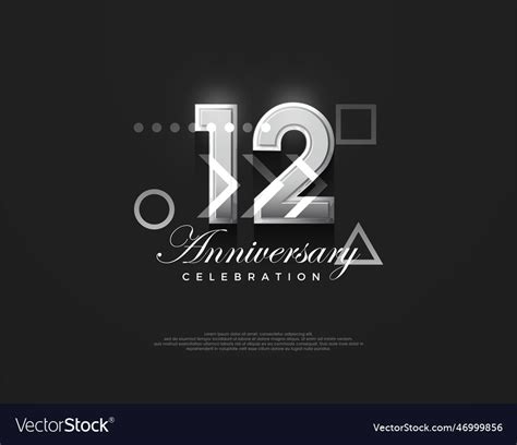 12th anniversary number modern elegant and simple Vector Image