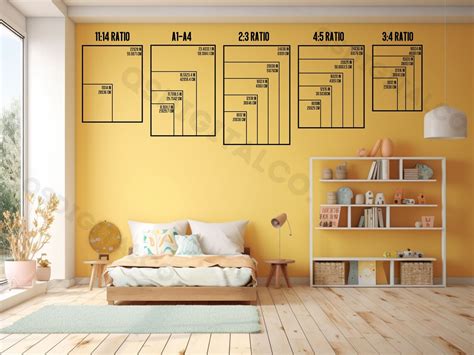 Wall Art Size Guide, Print Size Guide, Wall Art Ratio Guide, Frame Size ...