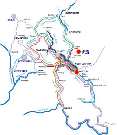 The market harborough & return canal boat holidays recommended route ...