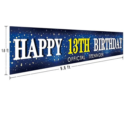 EBD Products Large Blue Happy 13Th Birthday Banner Huge Official ...