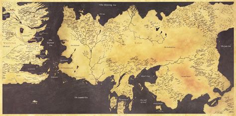 Printable Game Of Thrones Map Westeros Got Tronos Castles Feuer Eis ...