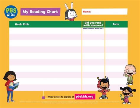 PBS KIDS Summer Reading Chart | Kids Coloring… | PBS KIDS for Parents