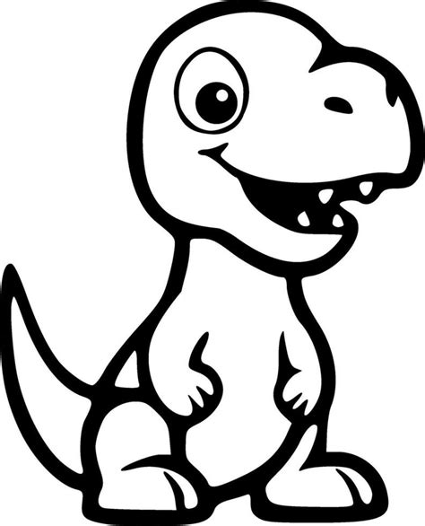 Cute dinosaurus black outlines vector illustration 25257798 Vector Art ...