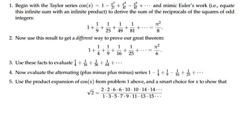 Solved Begin with the Taylor series cos(x) = 1 - x^2/2! + | Chegg.com