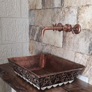 Antique Style Copper Sink Faucet, Copper Wall Mount Faucet Bathroom Washbasin - Etsy