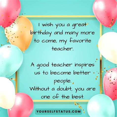 Teacher Birthday Wishes, Messages & Images