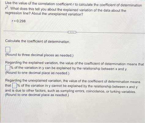 Solved Use the value of the correlation coefficient r ﻿to | Chegg.com