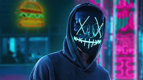 1920x1080 Black Mask Hoodie Boy In City 4k Laptop Full HD 1080P ,HD 4k ...