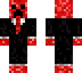 red creeper in suit | Minecraft Skin