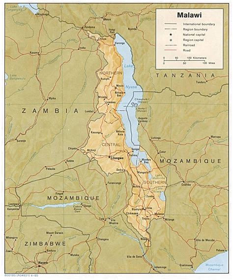 Lake Malawi map - Lake Malawi on map (Eastern Africa - Africa)