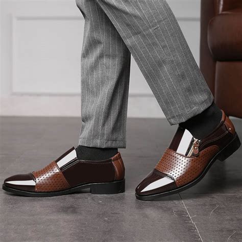 kpoplk Mens Casual Dress Shoes,Classic Style Mens Shoes Fashion Metal ...