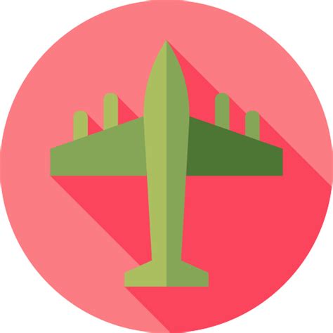 Airplane Flat Circular Flat icon