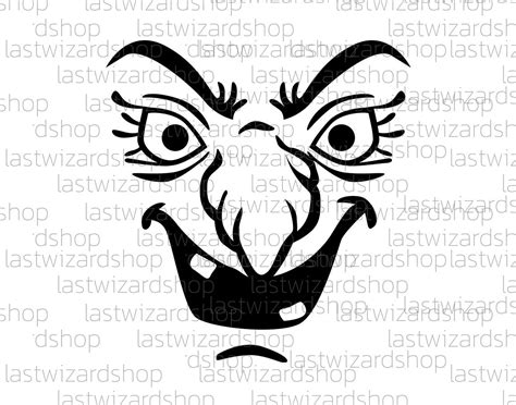 Witch Face Svg Resting Witch Face Svg Spooky Svg Witch - Etsy