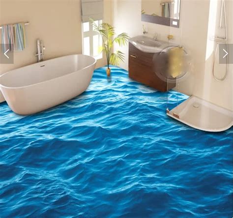 3 d flooring custom waterproof 3d pvc flooring 3d Blue water waves 3d ...