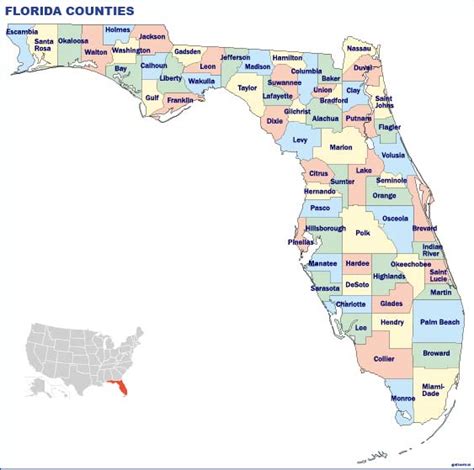 Florida counties | Largest maps of the world. Our big collection