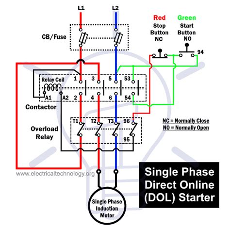 Dol Starter Single Line Circuit Diagram Dol Starter Single L