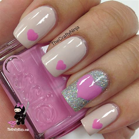 Pink Heart Nails | The Crafty Ninja