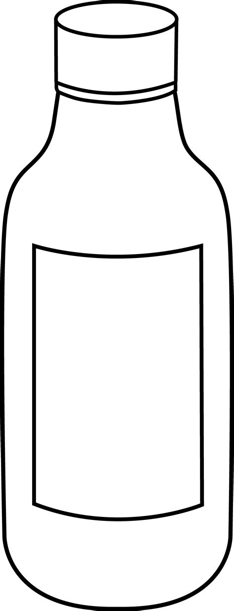 clipart water bottle black and white - Clipground