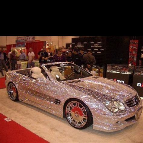 Glitter car, Mercedes convertible, Pink convertible