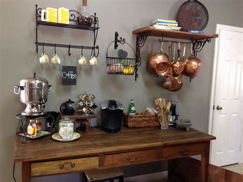 Rustic Kitchen. Coffee Bar | Diy coffee bar table, Home coffee bar, Bar ...