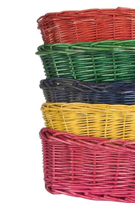 Woven straw baskets stock image. Image of background - 25987829