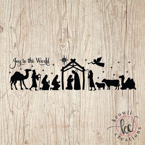 Joy to the World Nativity Scene Vinyl Decal - Etsy