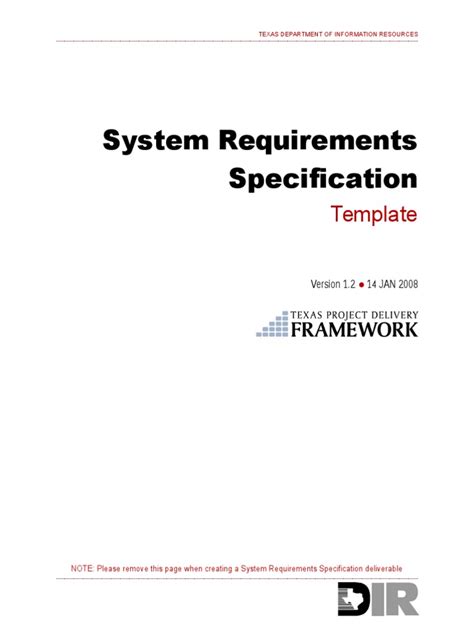 SDLC SystemRequirements Template | Specification (Technical Standard ...