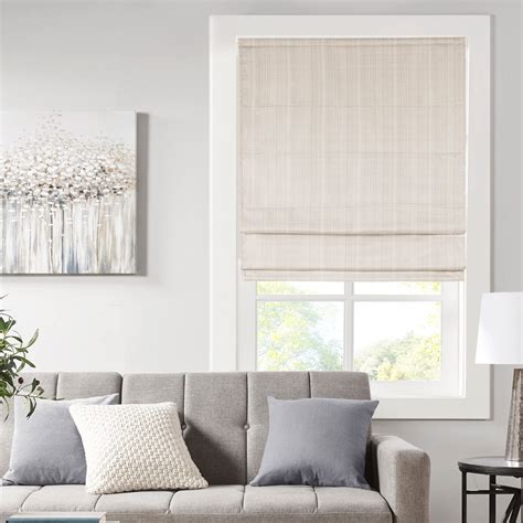 Madison Park Galen Cordless Roman Shades - Fabric Privacy Single Panel ...