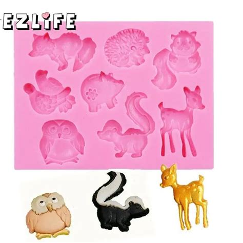 EZLIFE Cartoon Deer Forest Animal Fondant Cake Decorating Molds Cake ...