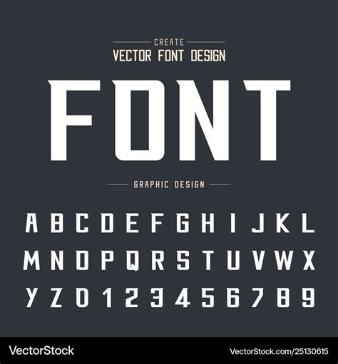 Font and alphabet bold modern typeface Royalty Free Vector