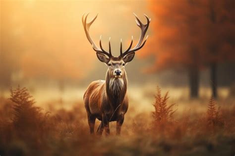 Premium AI Image | Red deer in the nature habitat