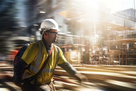 Construction Worker Wearing Safety Uniform, Engineering Works on ...