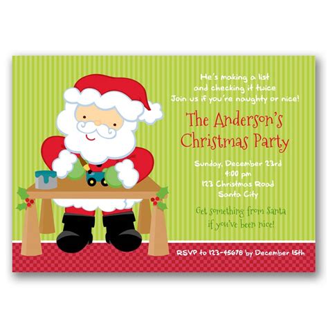 Santa Workshop Christmas / Holiday Party Invitation – CallaChic