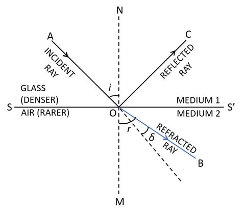 Refraction Labelled Diagram