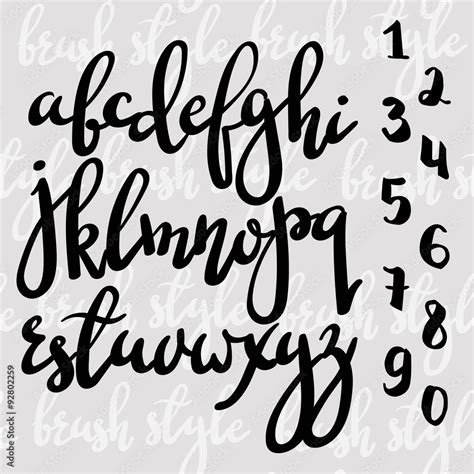 Handwritten brush pen modern calligraphy font Stock Vector | Adobe Stock