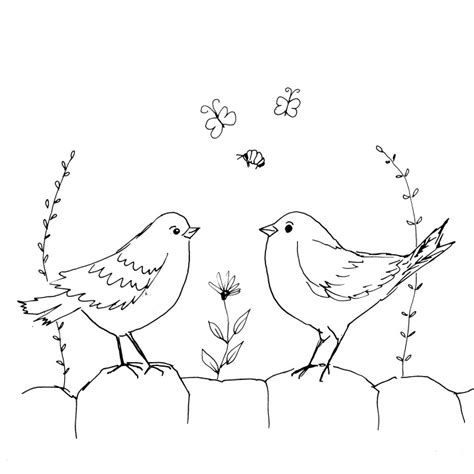 Two Birds on a Wall Sketch | Diane Antone Studio