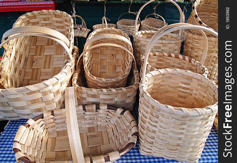 Woven Wood Baskets In A Market - Free Stock Images & Photos - 1853982 ...