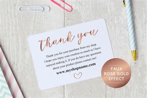 Rose Gold, Business Thank You Cards | Creative Stationery Templates ...