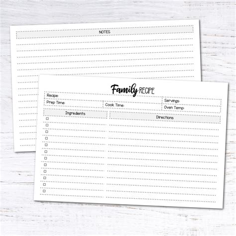 Free Printable Family Recipe Card {Editable PDF} — Krafty Planner