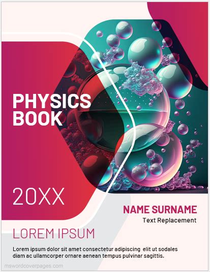 Physics book cover page template | MS Word Cover Page Templates