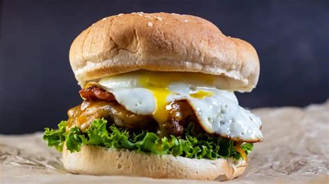 Egg Burger: Bacon Cheeseburger With A Fried Egg On Top