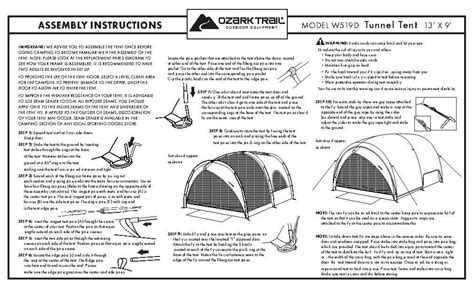 Ozark Trail Tent Instructions 10X12 - xamscreen