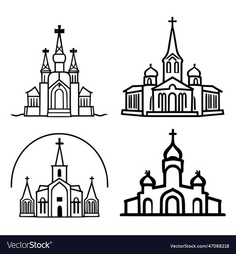 A set of icons logo of the orthodox church Vector Image