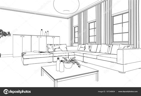 Interior Design Living Room custom Drawing Stock Photo by ©virtua73 ...