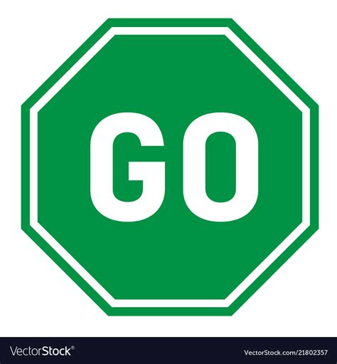 Go sign on white background flat style green Vector Image