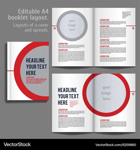 A4 booklet layout design template with cover Vector Image