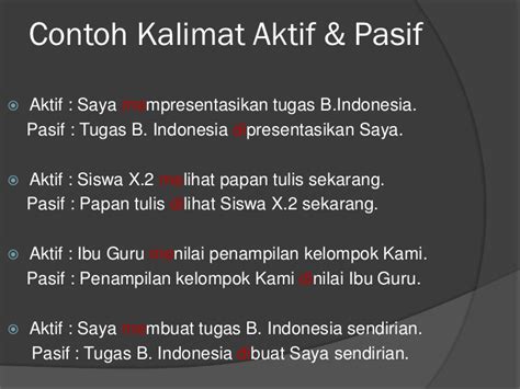 Contoh Kalimat Aktif dan Kalimat Pasif Dalam Bahasa Indonesia ...