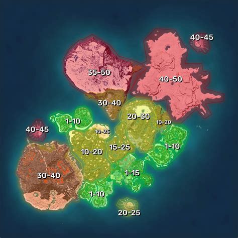 Palworld map of recommended area levels | Rock Paper Shotgun